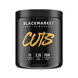 BLACKMARKET CUTS Pre Workout - Flavored Energy Powdered Drink Mix for Men & Women, Great for Muscle Definition, Fat Burning, Thermogenic, Creatine Free, (Fruit Punch, 30 Servings)