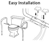 Carex Toilet Safety Frame - Toilet Safety Rails and Grab Bars for Seniors, Elderly, Disabled, Handicap - Easy Install with Adjustable Width/Height, Fits Most Toilets