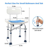 Shower Chair with Back 500lb, Boiarc Bariatric Shower Chair with Shower Head Holder, Anti-Slip Shower Bench for Inside Bathtub Stool for Seniors, Elderly, Disabled, Handicap