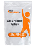 BULKSUPPLEMENTS.COM Whey Protein Isolate Powder - Unflavored Protein Powder, Flavorless Protein Powder, Whey Isolate Protein Powder - Gluten Free, 30g per Serving, 17 Servings, 500g (1.1 lbs)