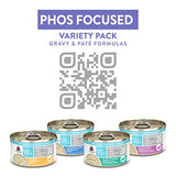 Weruva Wx Phos Focused, Pate & Gravy Formulas Variety Pack, 3oz Can (Pack of 12)