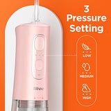 Bitvae Water Flosser Teeth Picks, Cordless Portable Oral Irrigator, Powerful and Rechargeable Water Flosser for Teeth, Brace Care, IPX7 Waterproof Water Dental Picks for Cleaning, Quartz Pink