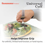 Sammons Preston Universal Cuff, Leather ADL Cuff with Elastic Strap, Holds Utensils or Writing Aids, Makes Mealtime or Other Activities Easier, for Elderly or Individuals with Weak Grip, Medium, 3"