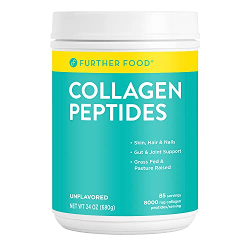Further Food Collagen Peptides Powder Supplement, Unflavored Grass-Fed Hydrolyzed Peptides Collagen Type 1 & 3, for Hair, Skin, Nails, Joint, Gut Health (85 Servings)