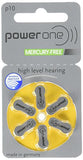 Hearing Aid Battery Powerone size 10 made in Germany Genuine Pack