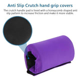 Crutch Pads and Crutch Hand Grip Covers Non Slip Universal Underarm Padding Washable Soft Foam Crutch Pad Covers for Adults, Kids 4PCS (Purple)