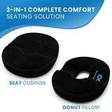 Everlasting Comfort ® Versatile Donut Pillow for Hemorrhoids, Tailbone Pain Relief - FSA HSA Approved Transformable 2-in-1 Hemorrhoid Cushion + Seat Cushion for Everyday Sitting Comfort at Work, Home