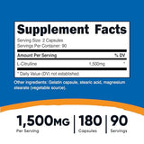 Nutricost L-Citrulline 750mg, 180 Capsules (3 Bottles)