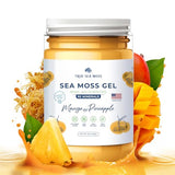 TrueSeaMoss Wildcrafted Irish Sea Moss Gel –7 Flavors- Nutritious Organic Raw Seamoss Rich in Minerals, Proteins & Vitamins – Antioxidant Health Supplement, Vegan Made in USA (Mango/Pineapple, 1)