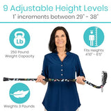 Vive Walking Cane for Women, Men, Elderly - Patented Offset Grip - Lightweight Adjustable Walking Aid with a Non-Slip Tip - Sturdy Balancing Mobility Aid for Seniors, Supports Up to 250lbs (Teal)