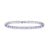 Zirconia Tennis Bracelet 4 MM Women Wedding Jewelry Purple Zircon CZ Mens Bracelets