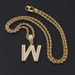Gold Iced Out Baguette Initials Letters Pendant Neckalce For Women Men's Hip Hop Bling Zirconia Jewelry 26 Alphabet Necklace