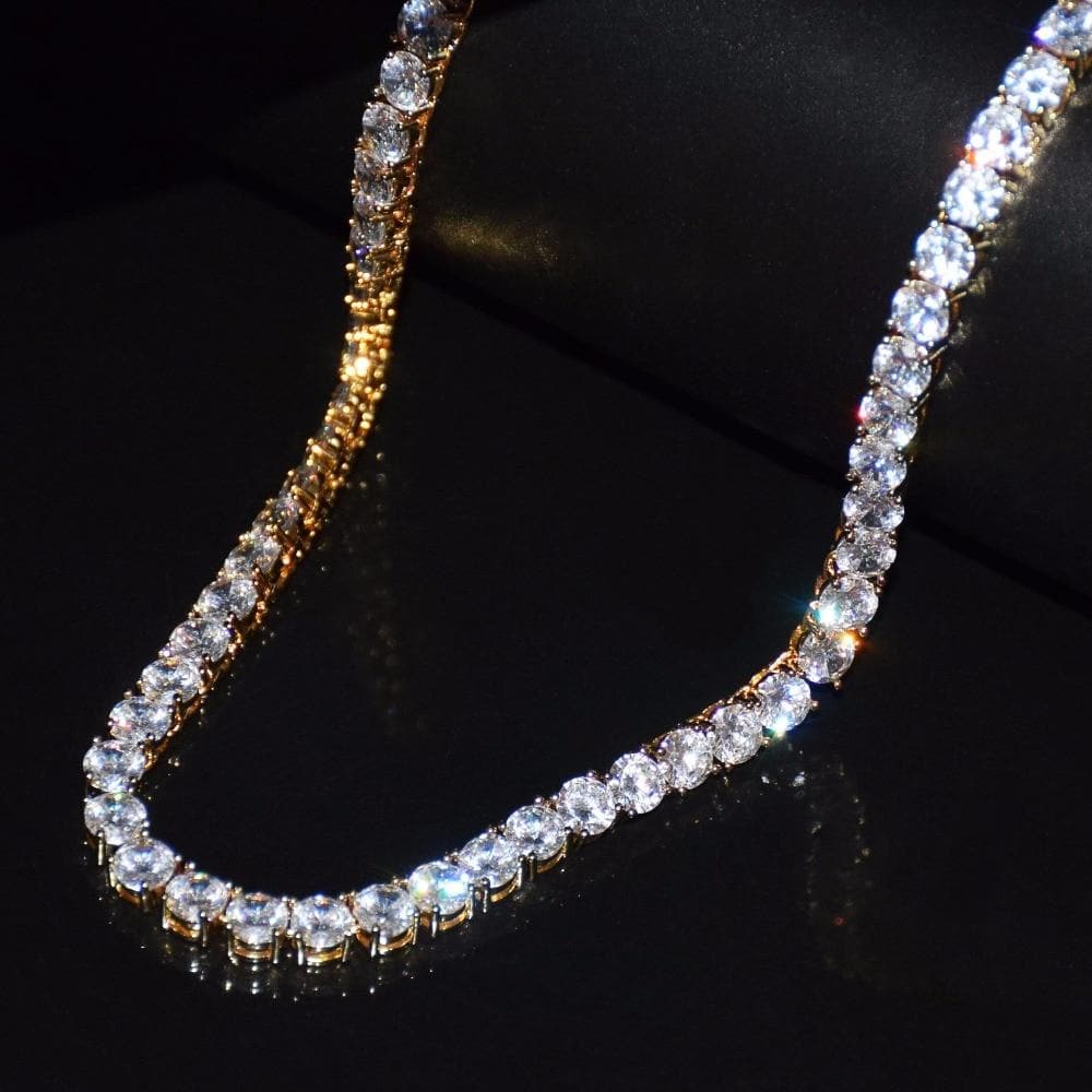 1 Row Tennis Chain Necklace, Hip Hop Jewelry, Diamond Tennis Necklace