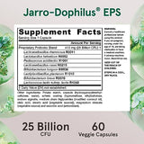 Jarrow Formulas Jarro-Dophilus EPS Gut Restore Probiotics 25 Billion CFU With 8 Clinically-Studied Strains, Dietary Supplement for Intestinal and Immune Support, 60 Veggie Capsules, 60 Day Supply