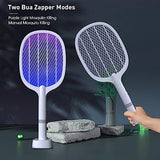 imirror Bug Zapper Racket, 2 in 1 Rechargeable Electric Fly Swatter Mosquito Zapper Swatter - 2 Pack