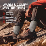 Buttons & Pleats Premium Merino Wool Hiking Socks Outdoor Trail Crew Socks Charcoal SM