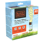 BLACK+DECKER Fly Traps Outdoor & Fly Traps for Indoors- Fly Trap & Fruit Fly Traps- Sticky Fly Paper Ribbon Gnat Catcher- Pre-Baited & Odorless, 40 Pack