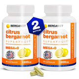 BergaMet Bergamot Citrus Supplement with 1200mg per Serving and 80% Polyphenols - 120 Capsules - Made in The USA
