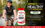 #1 URIC GO Uric Acid Cleanse Support Supplement for G.O.U.T - Natural Kidney Cleanse Detox Formula Chanca Piedra, Celery Seed, Tart Cherry, Cranberry, Pomegranate, Turmeric, Vegan Non-GMO 60 Capsules