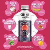 ShineWater Watermelon Blackberry -Pack of 12 (16.9 Fl Oz Each) - Naturally Flavored Electrolyte Water with Vitamin D, Powerful Hydration and Plant-Based Antioxidants, Zero Sugar, Low Calorie!