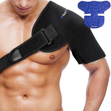 Suptrust Shoulder Ice Pack Rotator Cuff Hot Cold Therapy, Ice Packs for Injuries Reusable, Shoulder Support Ice Wrap for Frozen Shoulder, Sports Injuries, Bursitis, Tendinitis & Surgery Recovery(L)