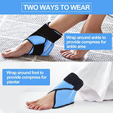 Comfpack Heel Ice Pack for Plantar Fasciitis Relief, Reusable Hot Cold Therapy Foot Ankle Ice Pack Wrap for Achilles Tendonitis, Sprain, Swelling, Heel Spur, Injuries, Blue