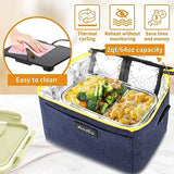 Aotto Portable Oven, 12V 24V 2-in-1 Car Food Warmer Mini Portable Microwave, Personal Heated Lunch Box Warmer for Work Reheating and Cooking Meals in Truck/Vehicle/Travel/Camping, Navy Blue