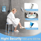 SOUHEILO Adjustable Shower Chair for Inside Shower, HSA/FSA Eligible Round Shower Stool for Inside Bathtub with Assist Grab Bar/Toiletry Bag, Tool-Free Shower Seat for Elderly/Senior/Disabled/Pregnant