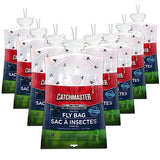 Catchmaster Pro Series Fly Bag 8-Pack, Hanging Fly Trap Outdoor Home, Bug Catcher and Flying Insect Trap with Natural Attractant, Pet Safe Pest Control, XL Bag for Backyard, Pool, Patio & Camping