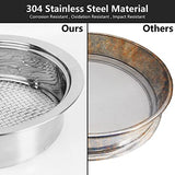 Dirt Garden Sieve Soil Sifter - Stainless Stackable Sifting Pan Soil Sand Sieve,9.5in Sifting Pan Contain 3 Sieve Mesh Filter Sizes (0.043",0.133",0.204") with Bonsai Soil Scoops,Garden Shovels 1PACK