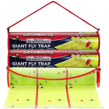 Giant Fly Glue Trap by Catchmaster - 3 Packs 30 Feet Each Pre-Baited, Ready to Use Indoors & Outdoors. Bug Insect Infestation Sticky Adhesive Scented Green Color Barn Paper Sheet Disposable Non-Toxic