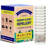 ELEGENZO Mouse Repellent Pouches, 35% Peppermint Oil Pest and Rodent Repellent, Mice Repellent with Peppermint Oil to Repel Mice and Rats, Squirrels, Roaches, Ants, Spiders, Moths, 10 Odorant Pouches