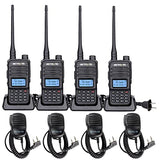 Retevis RT85 2 Way Radios Walkie Talkies Long Range, Walkie Talkies with Speaker Mic, High Power Two Way Radios, Manufacturing, Industrial, Worksite(4 Pack)