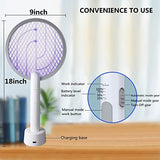 Amoszap Electric Fly Swatter Racket & Bug Zapper Racket, 2 in 1 Smart Mosquito Swatter with USB Rechargeable Base,with 4-Layer Safety Mesh,for Indoor and Outdoor