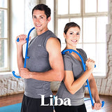 LiBa Back and Neck Massager - Trigger Point Massage Tools for Pain Relief and Self Massage Hook Therapy Handheld Back Neck Shoulder Massager Blue - 2-Pack Gift for Women & Men