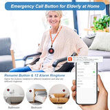 WiFi Caregiver Pager System Life Alert Systems for Seniors No Monthly Fee Call Bell for Patients at Home Fall Alert Devices for Elderly 3 SOS Call Button 1 Receiver(only Supports 2.4GHz Wi-Fi)