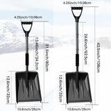 UMUACCAN Snow Shovel, Ergonomic Car Snow Shovels with Aluminum Handle Heavy Duty Snow Removal, Portable and Utility for Cars, Home, Garden, Mud and Snowman, Black, SNS926