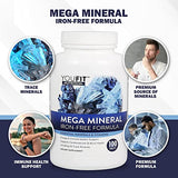 Mega Minerals Supplement by Youfit Nutrition | All 72 Trace Minerals | Premium Formula with Source of Minerals and Immune Health Support | Iron Free | All in One |1000mg Calcium 500mg Magnesium