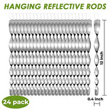 Dyvicl Reflective Scare Rods, Ornamental Spinner Deterrent Control Device for House Windows Garden Yard Outdoor, 24 Pack