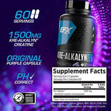 EFX Sports Kre-Alkalyn EFX | pH Correct Creatine Monohydrate Pill Supplement | Strength, Muscle Growth & Performance | 60 Servings, 120 Capsules