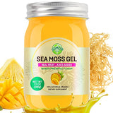 Seamoss Gel, Organic Raw Wildcrafted Irish Seamoss Gel Immune and Digestive Support Vitamin Mineral Antioxidant Supplements, Pineapple Mango 12oz