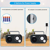 DreamSky AM FM Portable Radio Plug in Wall or Battery Operated for Home & Outdoor, Strong Reception, Large Dial Easy to Use, Transistor Antenna, Headphone Jack, Small Gifts for Seniors Elderly