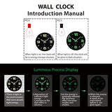 Warminn 12 Inch Glow in the Dark Wall Clock, Silent Non-Ticking, Battery Operated, Easy to Read, Ideal for Elderly or Visually Restricted