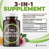 GANNON MED Chelated Zinc 50mg Immune Garden Vitamin C 800mg Zinc Supplements Echinacea 600mg/Tablet - Immunity + Skin + Reproductive Health Minerals, Zinc Chelate Immune Booster for Kids & Adults