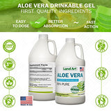 Land Art Pure Aloe Vera Drinkable Gel Unflavored - Cold-Processed Inner Filet - from Organic Fresh Leaves from Texas - for Heartburn Relief - Acid Reflux - 64 fl oz