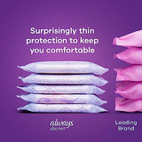 Always Discreet Adult Incontinence Pads for Women, Maximum Absorbency, Long Length, 39 Count x 3 Packs (117 Count total)