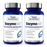 1MD Nutrition EnzymeMD - Digestive Enzymes Supplement - Doctor Formulated | 18 Plant-Based Enzymes - Gas & Bloating Support | 120 Capsules (2-Pack)