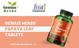 Genius Herbs Papaya Leaf Tablets 1000 mg Per Serving | Carica Papaya Leaf Tablets 500 mg 180 no.s| Boosts Immunity | Natural Detox | 45 Days Supply (Pack of 2)