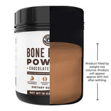 16oz Chocolate Bone Broth Protein Powder From Grass Fed Beef - Non-GMO Ingredients, Gut-Friendly, Low Carb Dairy Free Protein Powder - Natural Collagen Source For Joint Support - Keto Friendly