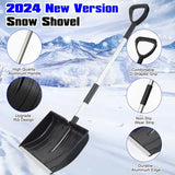 Snow Shovel, Snow Shovel for Driveway, Large Portable Ergonomic Snow Shovel with D-Grip Handle and Metal Blade Edge, 48-Inch Detachable Snow Shovel for Car, Truck, Garden, Camping